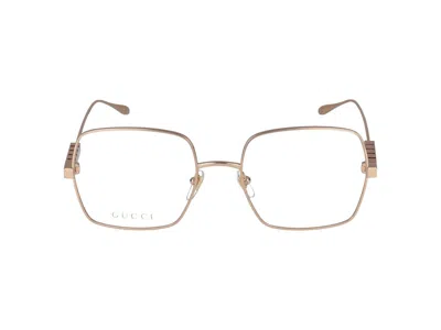Shop Gucci Eyeglasses In Gold Gold Transparent