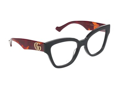 Shop Gucci Eyeglasses In Black Havana Transparent