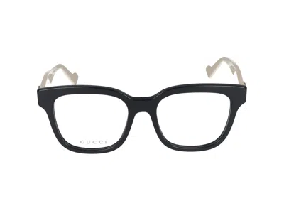 Shop Gucci Eyeglasses In Black White Transparent