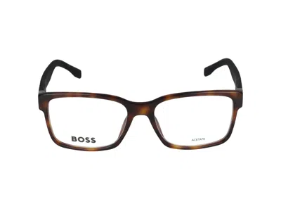Shop Hugo Boss Eyeglasses In Havana Black