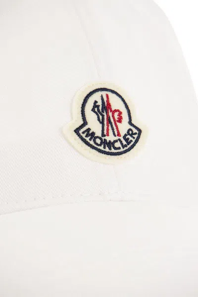 Shop Moncler Baseball Cap With Logo In White