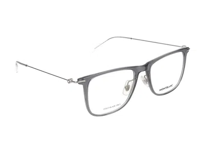 Shop Montblanc Eyeglasses In Grey Silver Transparent