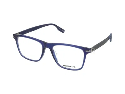 Shop Montblanc Eyeglasses In Blue Blue Transparent