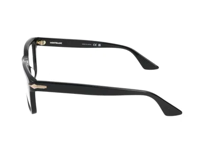 Shop Montblanc Eyeglasses In Black Black Transparent