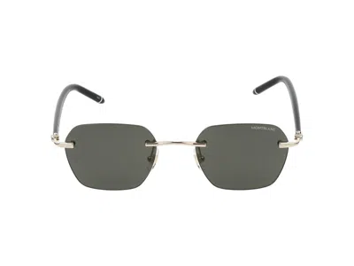 Shop Montblanc Sunglasses In Gold Black Grey