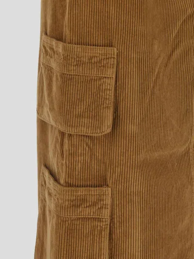 Shop Pence 1979 Pence Corduroy Cargo Midi Skirt In Brown
