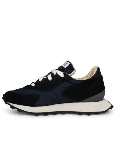 Shop Run Of Two-tone Suede Blend Sneakers In Black