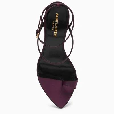 Shop Saint Laurent Plum Shantung Dive Sandal In Purple