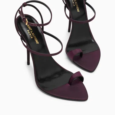 Shop Saint Laurent Plum Shantung Dive Sandal In Purple