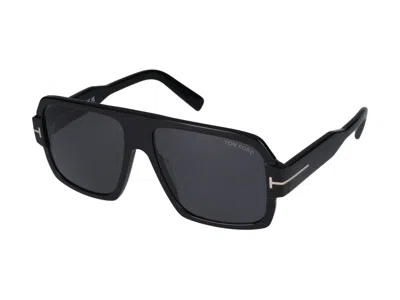 Shop Tom Ford Sunglasses In Glossy Black/smoke