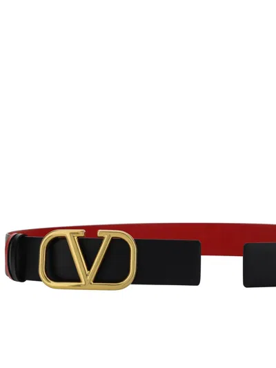 Shop Valentino Garavani Belts E Braces In Nero-rouge Pur