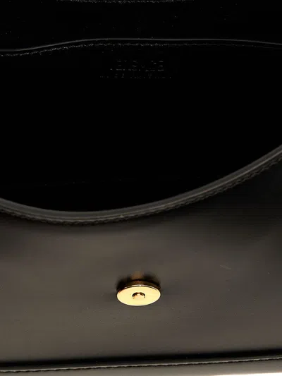 Versace Greca Goddess Leather Shoulder Bag In Blackgold