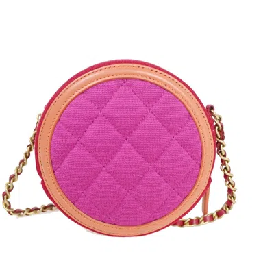 Pre-owned Chanel Matelassé Pink Canvas Shoulder Bag ()