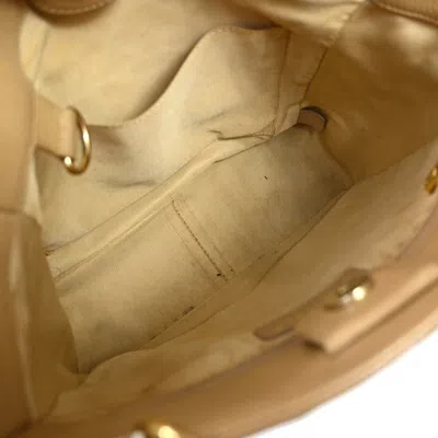 Pre-owned Chanel Pst (petite Shopping Tote) Beige Leather Shoulder Bag ()