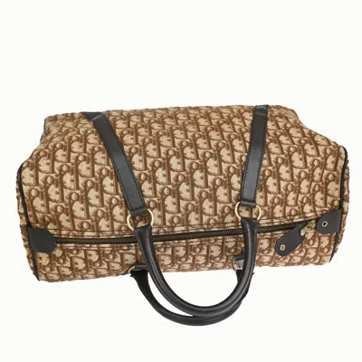 Shop Dior Trotter Brown Canvas Travel Bag ()