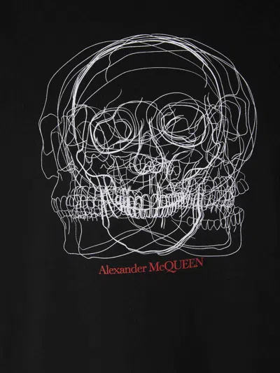 Shop Alexander Mcqueen Skull Sketch T-shirt In Black