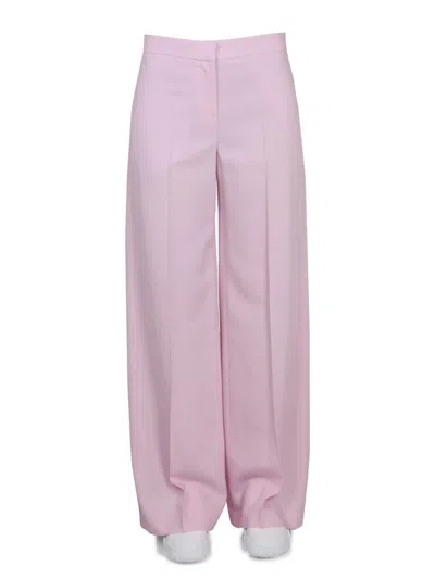 Shop Alexander Mcqueen Wide Leg Pants In Pink