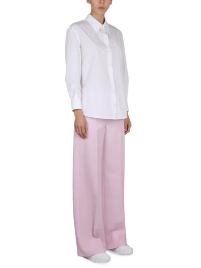 Shop Alexander Mcqueen Wide Leg Pants In Pink