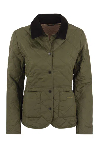 Shop Barbour Deveron - Quilted Jacket In Olive Green