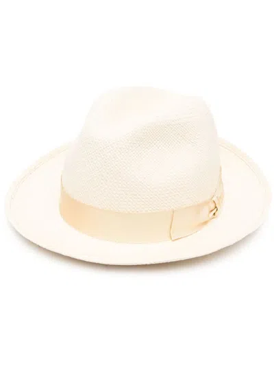 Shop Borsalino Federico Straw Panama Hat In Beige