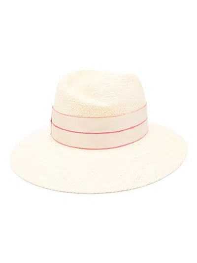 Shop Borsalino Romy Straw Panama Hat In Beige