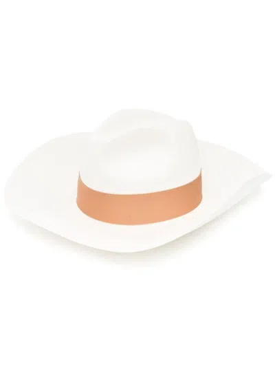 Shop Borsalino Sophie Straw Panama Hat In Brown