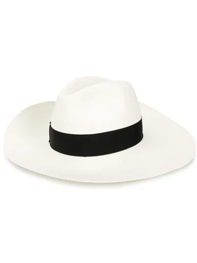 Shop Borsalino Sophie Straw Panama Hat In Black
