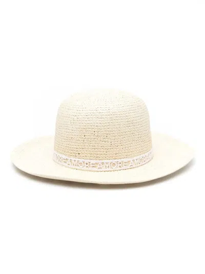 Shop Borsalino Violet Crochet Panama Hat In White