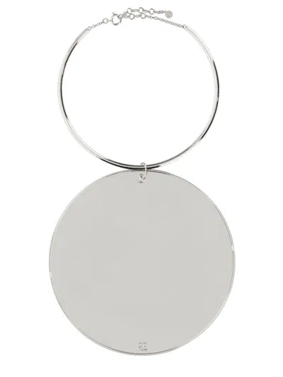 Shop Courrèges "holistic Circle" Necklace In Silver
