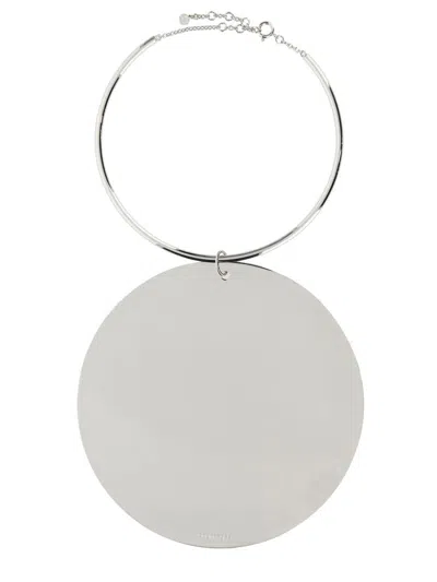 Shop Courrèges "holistic Circle" Necklace In Silver