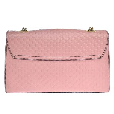 Shop Gucci Emily Pink Leather Shoulder Bag ()