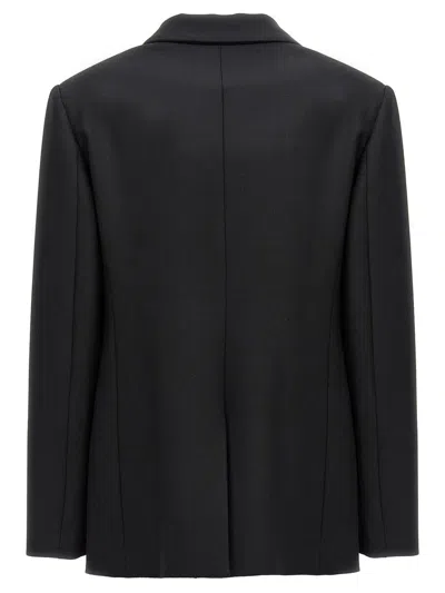 Shop Fabiana Filippi Jewel Double Breast Blazer Jacket In Black
