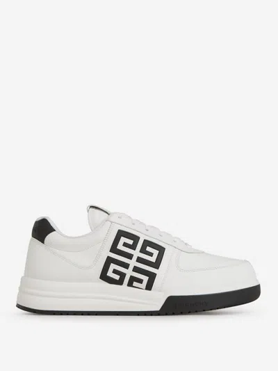 Shop Givenchy Leather G4 Sneakers In White