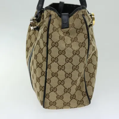 Shop Gucci Gg Twins Beige Canvas Tote Bag ()