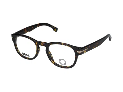 Shop Hugo Boss Eyeglasses In Dark Havana Gold