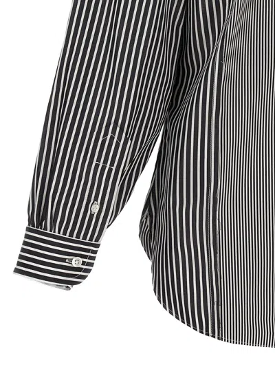 Shop Maison Margiela Classic Striped Shirt In White/black
