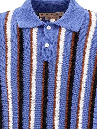 Shop Marni Crocheted Polo Shirt In Opal