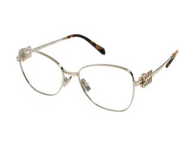 Shop Miu Miu Eyeglasses In Pale Gold