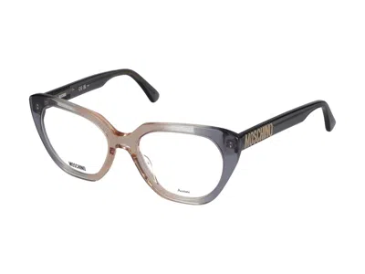 Shop Moschino Eyeglasses In Grey Ochre