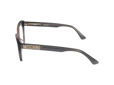 Shop Moschino Eyeglasses In Grey Ochre