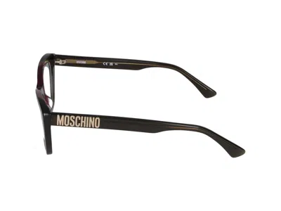 Shop Moschino Eyeglasses In Burgundy Brown
