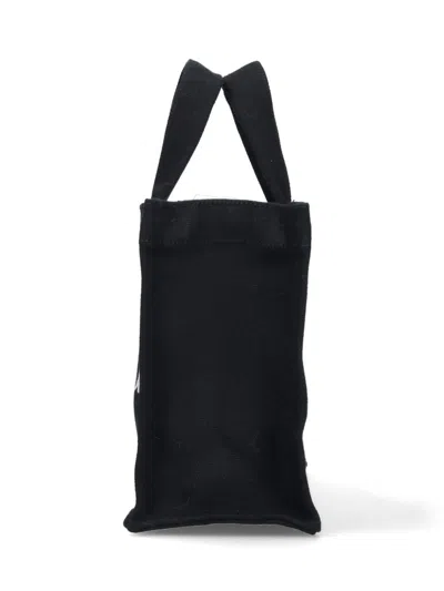 Shop Patou Black Cotton Small Tote Bag