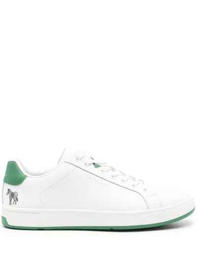 Shop Paul Smith Albany Leather Sneakers In White