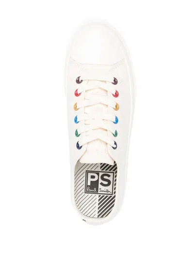 Shop Paul Smith Kinsey Canvas Sneakers In White