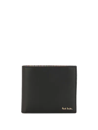 Shop Paul Smith Logo Leather Wallet In Black