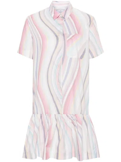 Shop Paul Smith Striped Shirt Dress In Multicolour