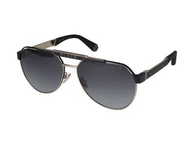 Shop Philipp Plein Sunglasses In Rose' Gold Shiny With Black Semi-glossy Parts