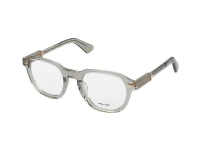 Shop Police Eyeglasses In Grey Transparent Glossy