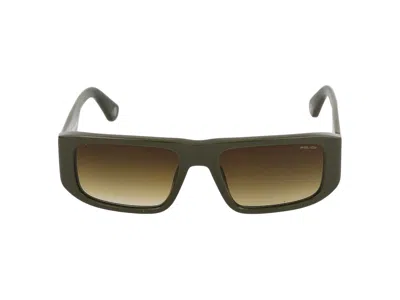 Shop Police Sunglasses In Glossy Olive Green