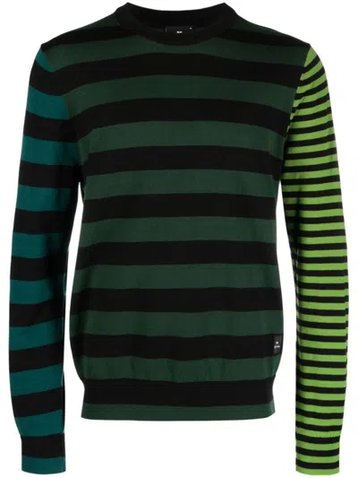 Shop Ps By Paul Smith Ps Paul Smith Striped Cotton Crewneck Sweater In Black